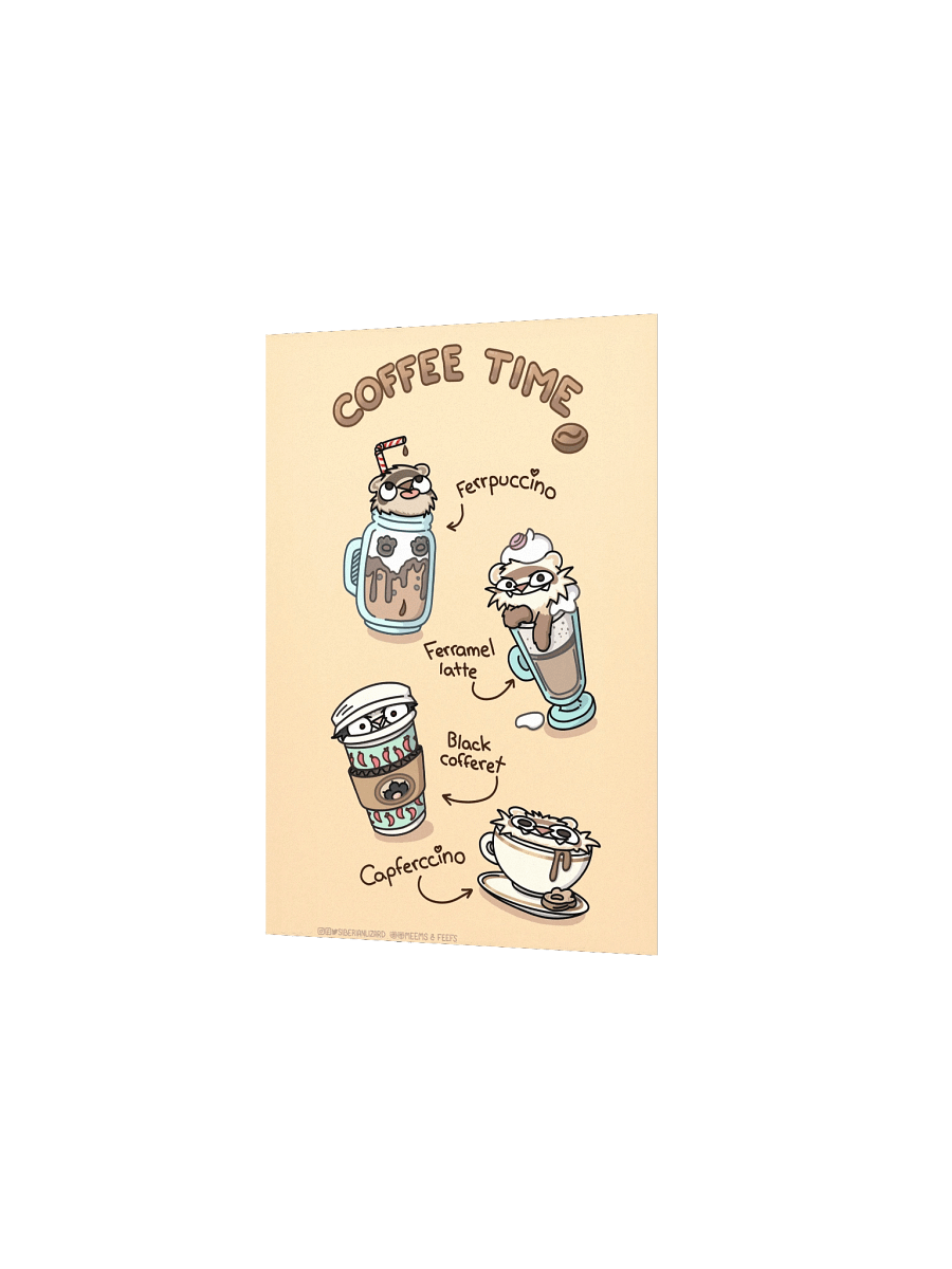 Coffee Time - Ferret Poster product image (8)