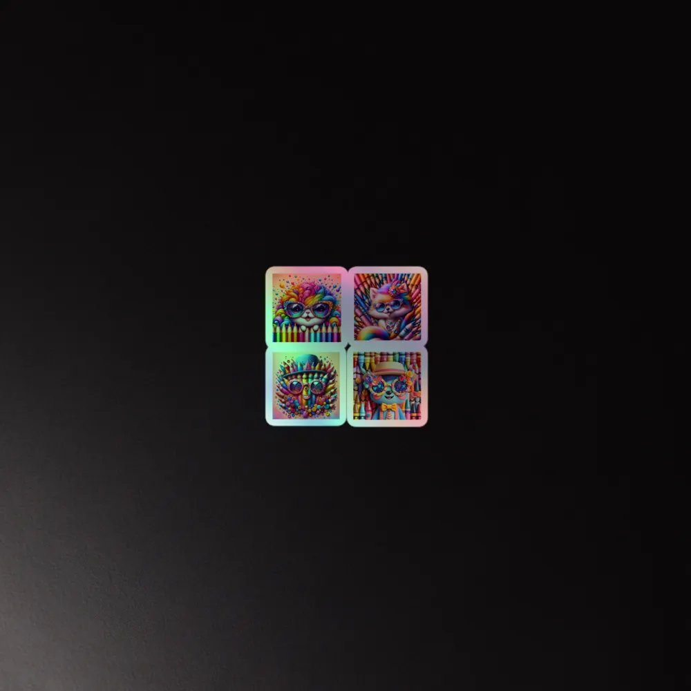 Whimsical Cat Creations Holographic Sticker Sheet product image (4)