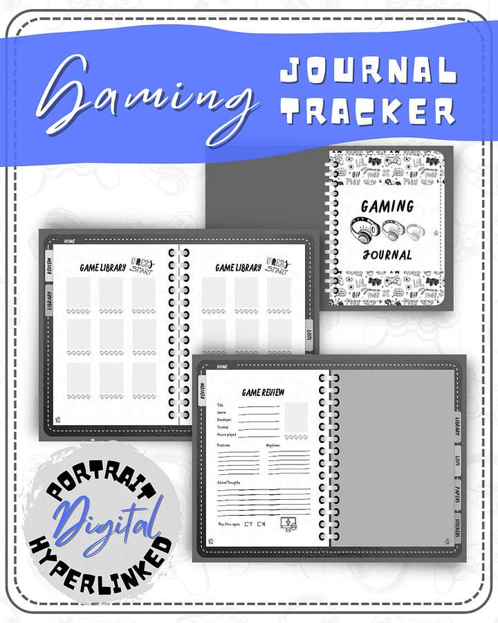 Gaming Journal Gaming Tracker Digital Version - Goodnotes Notability Noteshelf Compatible product image (1)