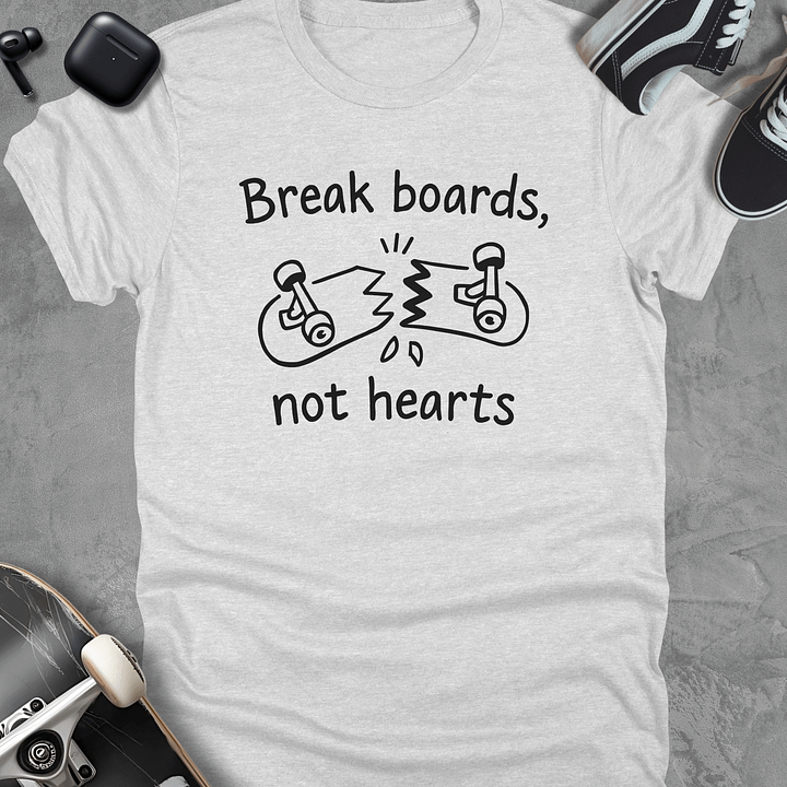 Break boards not hearts, Skateboarding t-shirt, Unisex product image (1)