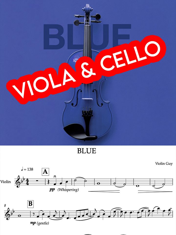 BLUE - Viola & BASS Clef Sheet Music product image (1)