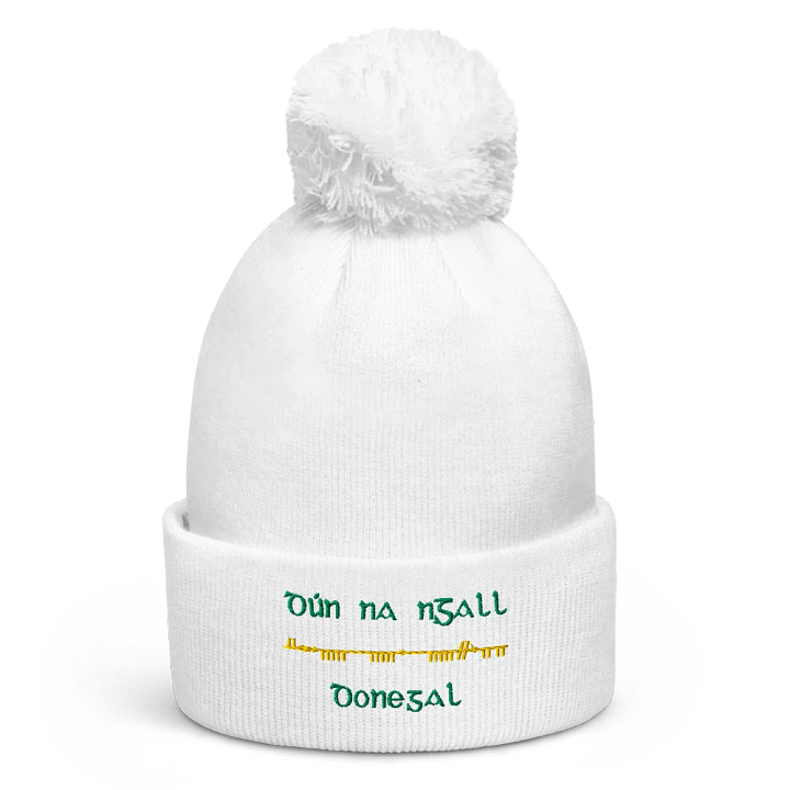 Donegal/Dún na nGall, Scholastic Style Ogham embroidered Pom-Pom Beanie product image (1)