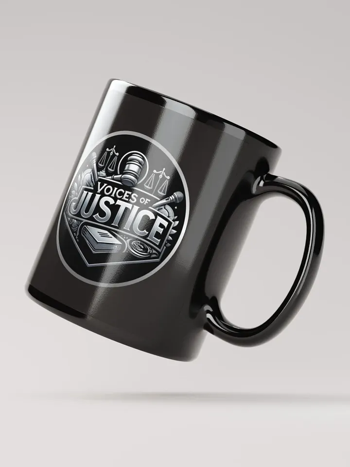 Voices of Justice Emblem Black Glossy Mug product image (2)