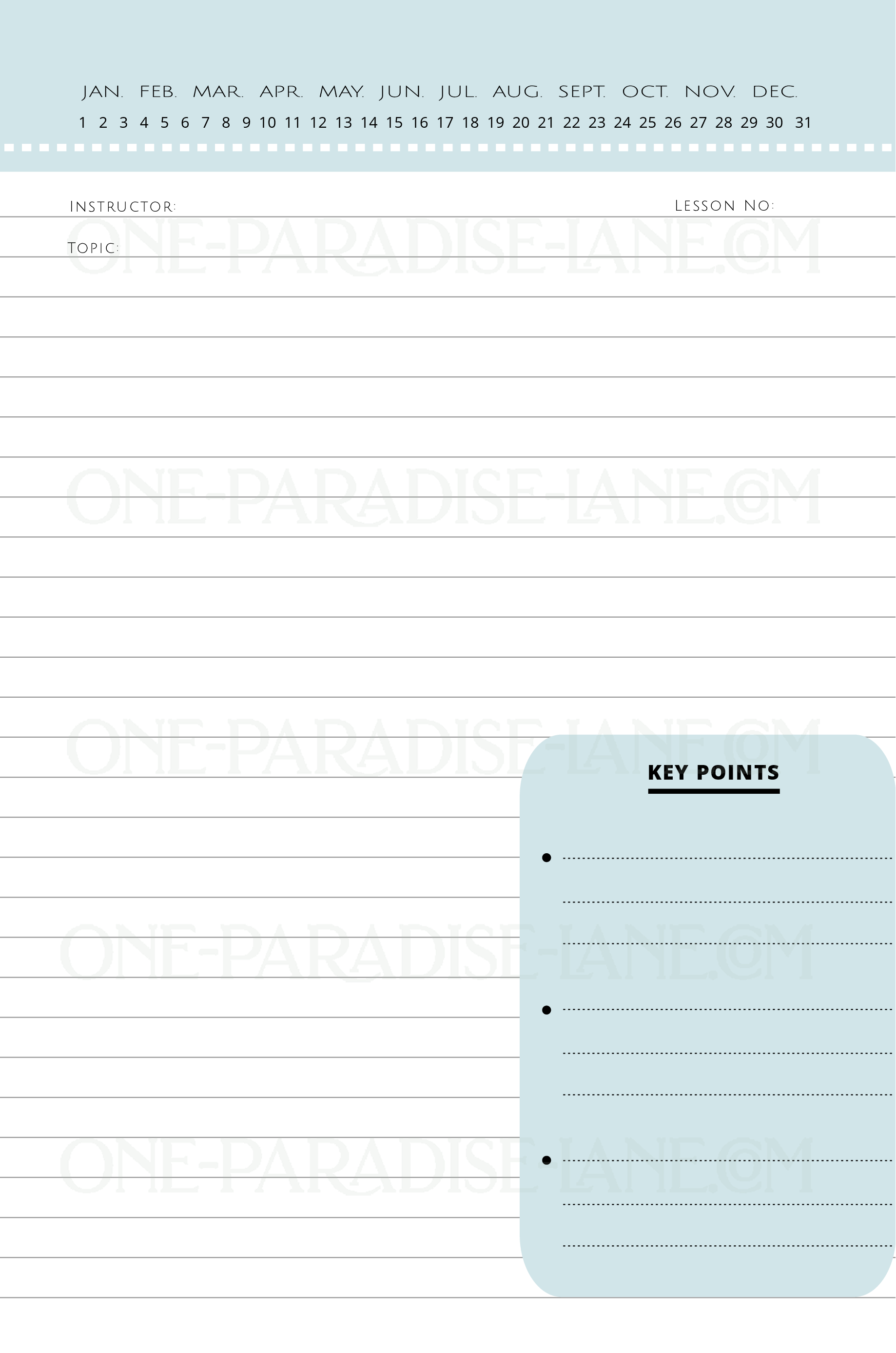 2025 Regular Pioneer School Digital Notebook | Vintage Globe Dusty Blue (PDF) product image (2)