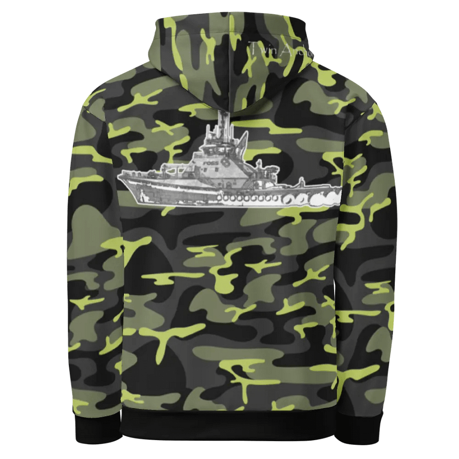 Green Camouflage Foss tug Sketch Hoodie product image (1)