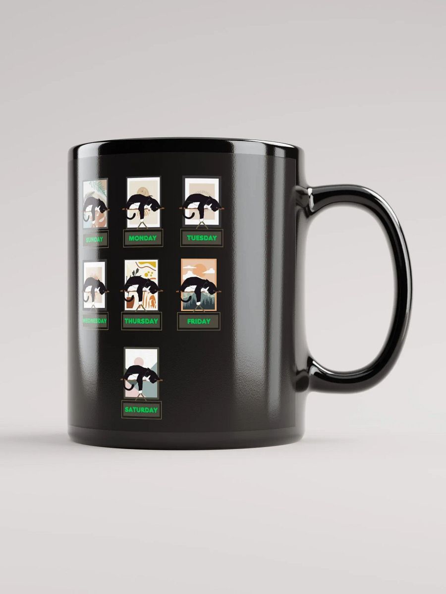 Cats Days of The Week Black Mug product image (1)