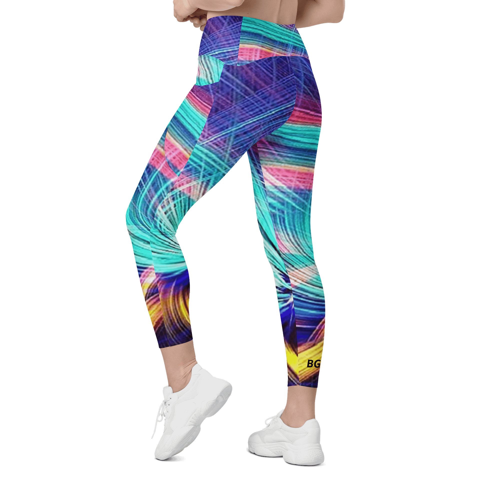 'Spiracles - Deluxe Edition' Sun-Protected Crossover Leggings with Pockets product image (7)