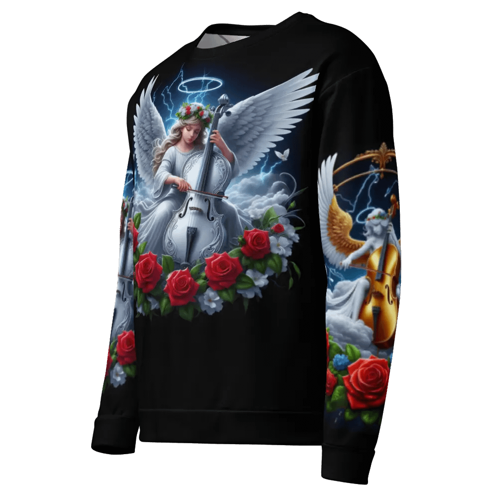 Angels making Music with a Cello - All-Over Unisex Sweatshirt #2 product image (7)
