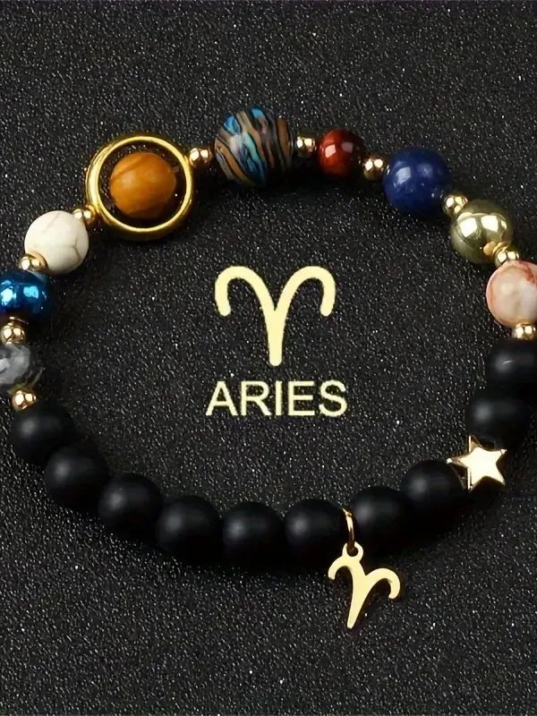 Aries Handmade Planets & Zodiac Bead Bracelet product image (1)