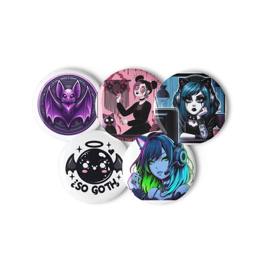 GothAunty Set of 5 Pin Buttons product image (11)