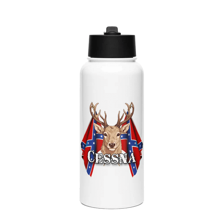 "Cessna" Last Name Rebel Redneck Deer - Stainless Steel Sports Water Bottle product image (1)
