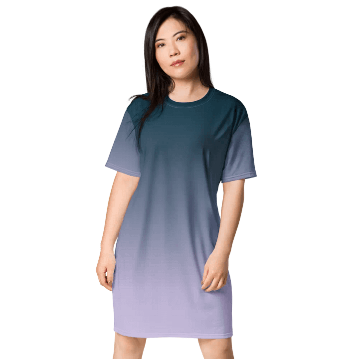 Lavender Sky All-Over T-Shirt Dress product image (1)