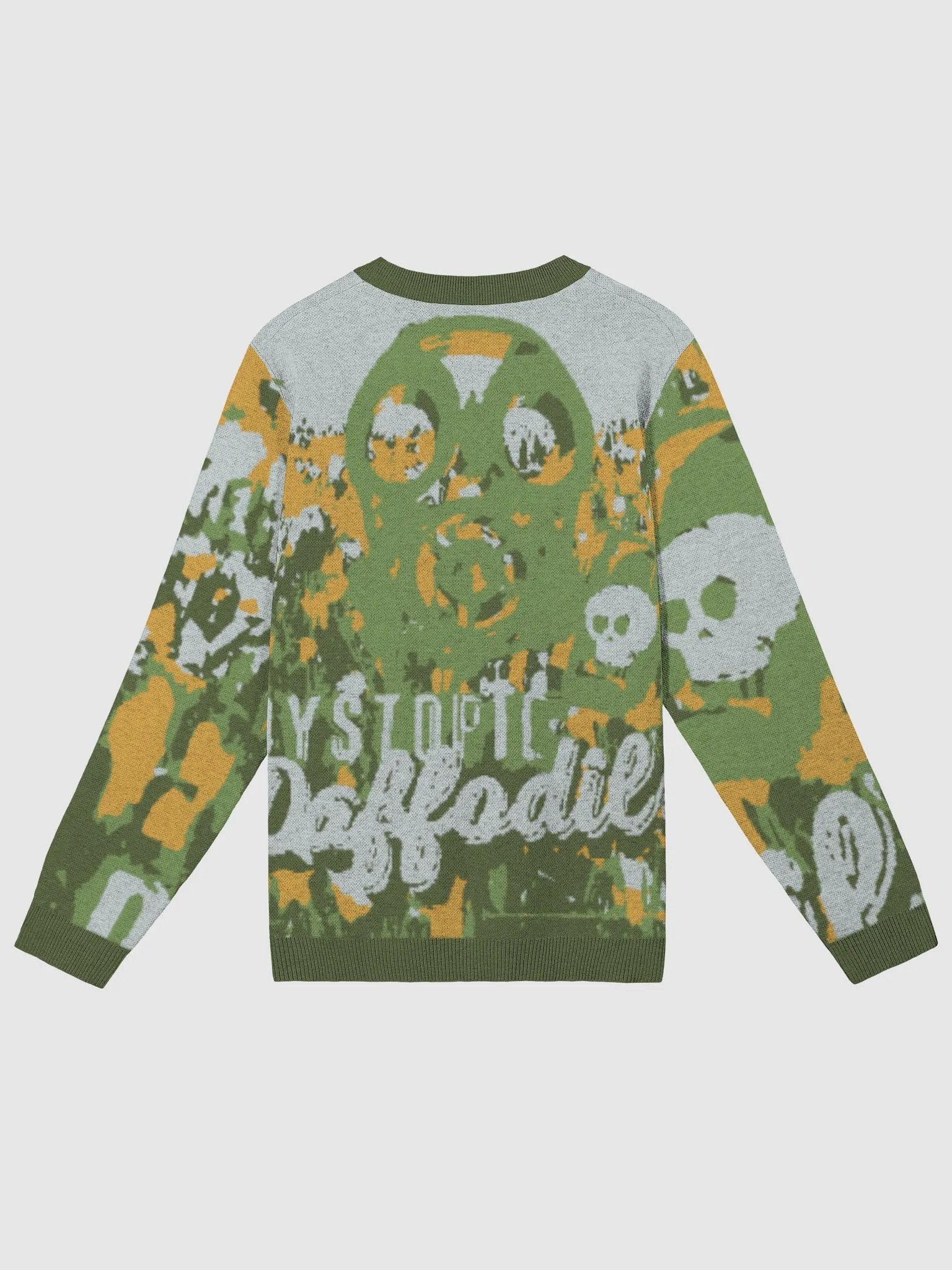 Dystopic Daffodils - Olive | Custom Knitted Crewneck Sweater - Classic Fit product image (2)