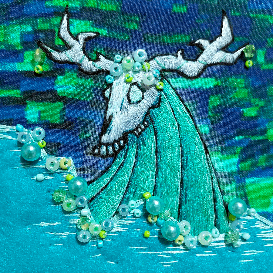 Forest Mari Lwyd Embroidery Print product image (1)
