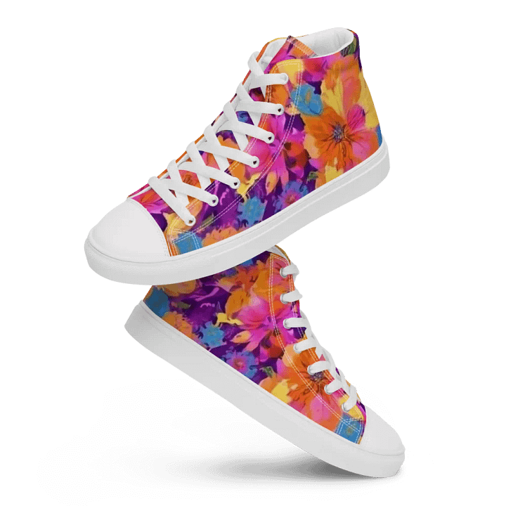 Abstract Floral Pastel _ Pink Purple _ Calceonova Streetwear _ Custom Woman high-Top Sneakers product image (1)