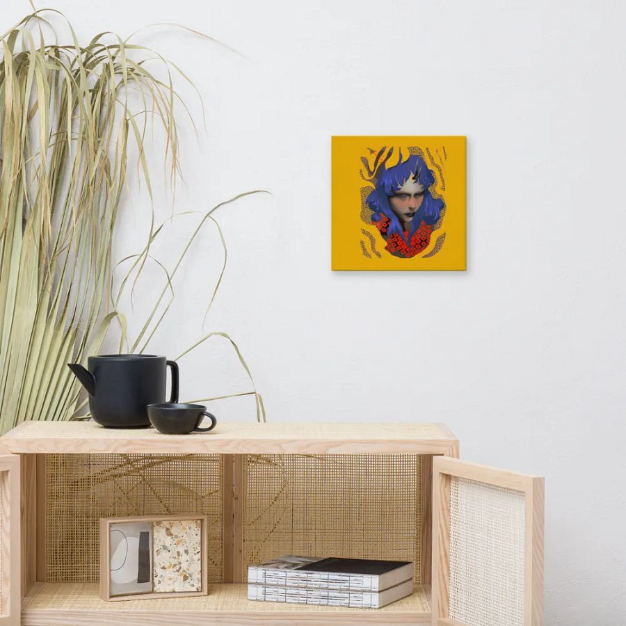 Something Strange, Charming and Blue Square Canvas Print product image (7)