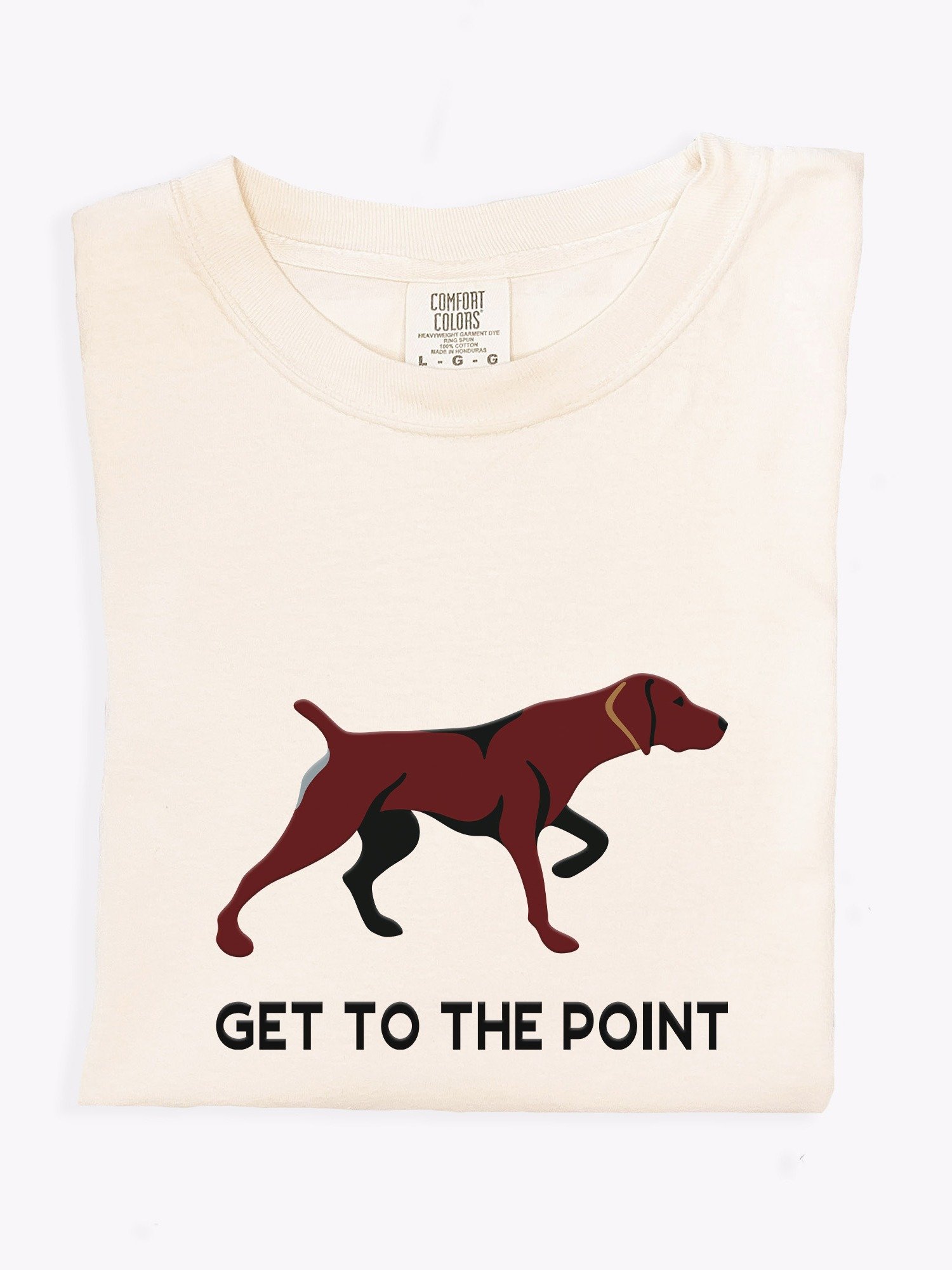 Get to the Point T-Shirt(Embroidered) of a German Shorthaired Pointer(Solid Liver) product image (1)