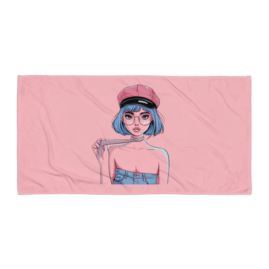 Chic Blue-Pink Illustrated Towel product image (1)
