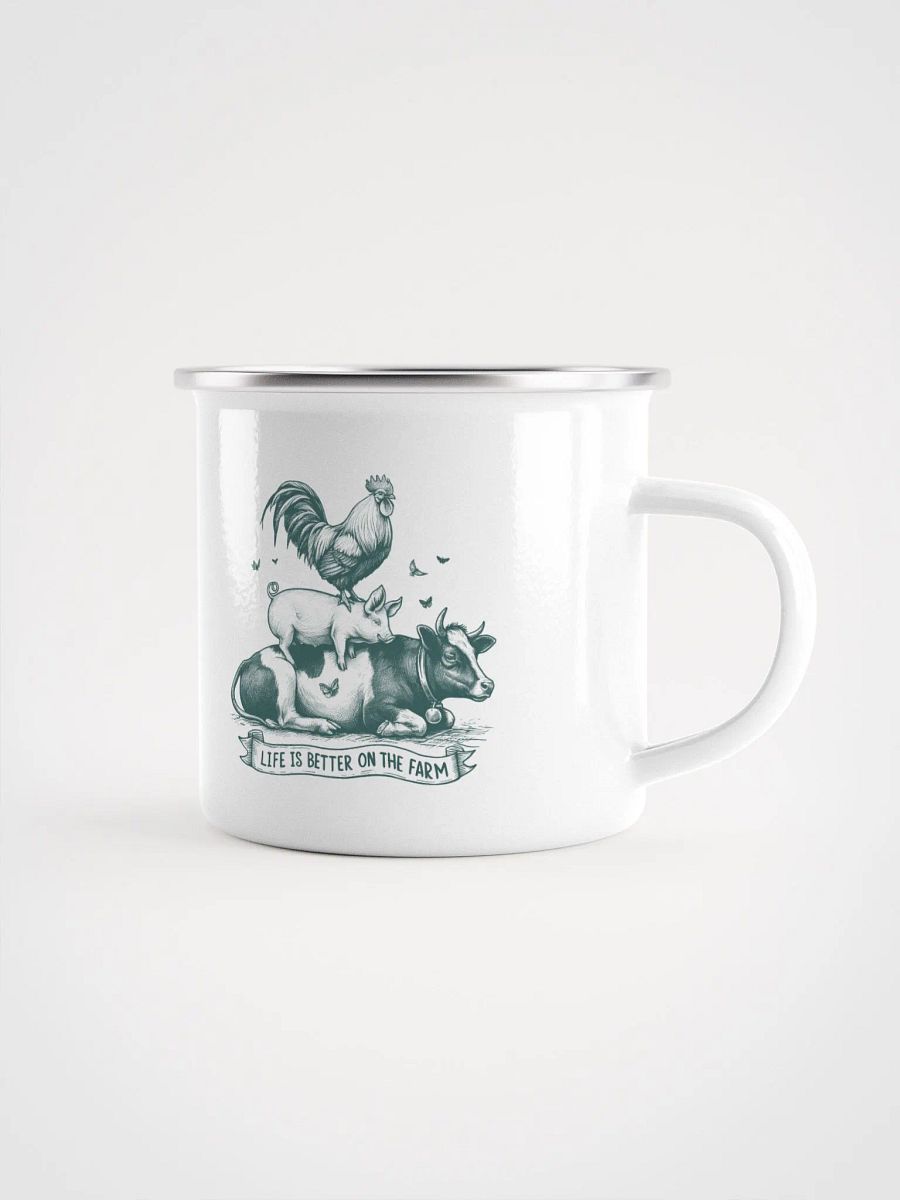 "Life is better on the farm 2" enamel Mug product image (1)