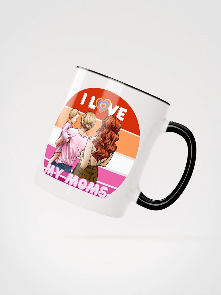 Cute I Love My Moms Queer Parent Design Ceramic Mug with Color product image (6)