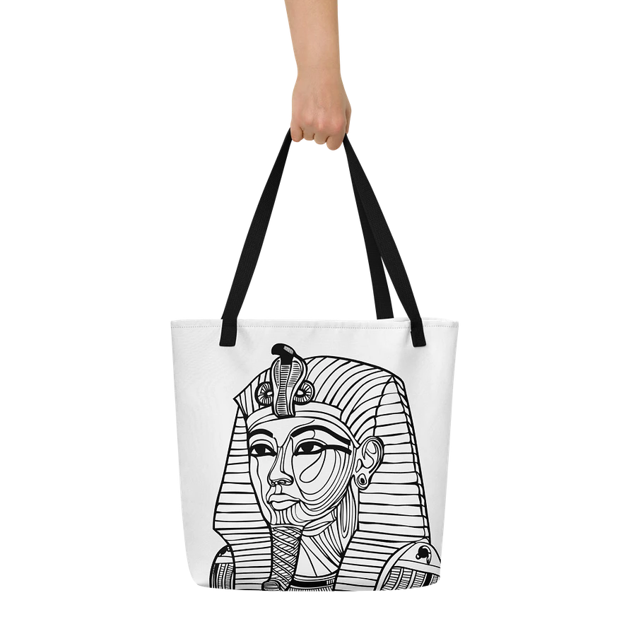 Tote Bag: Elegant Stylish Egyptian History Art Black and White Minimalist Design product image (6)