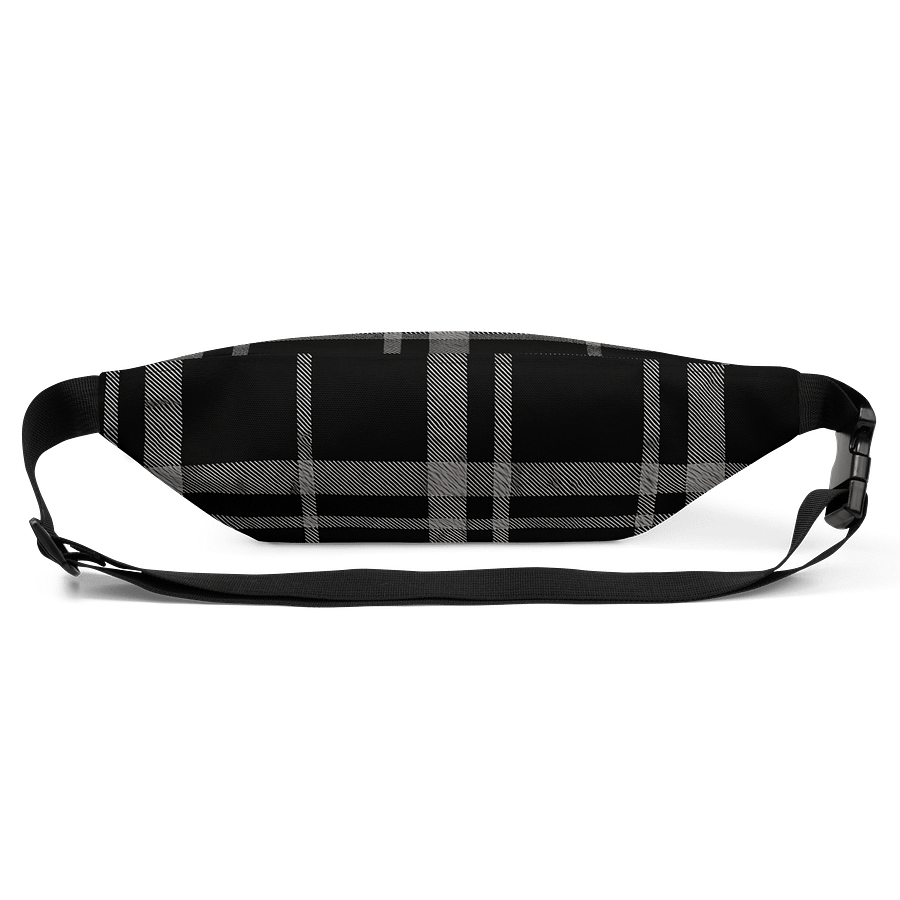 Black and White Dark Plaid Fanny Pack (Waist Bag) product image (3)