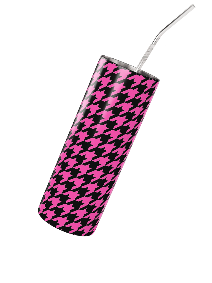 Pink Houndstooth Stainless Steel Tumbler product image (3)