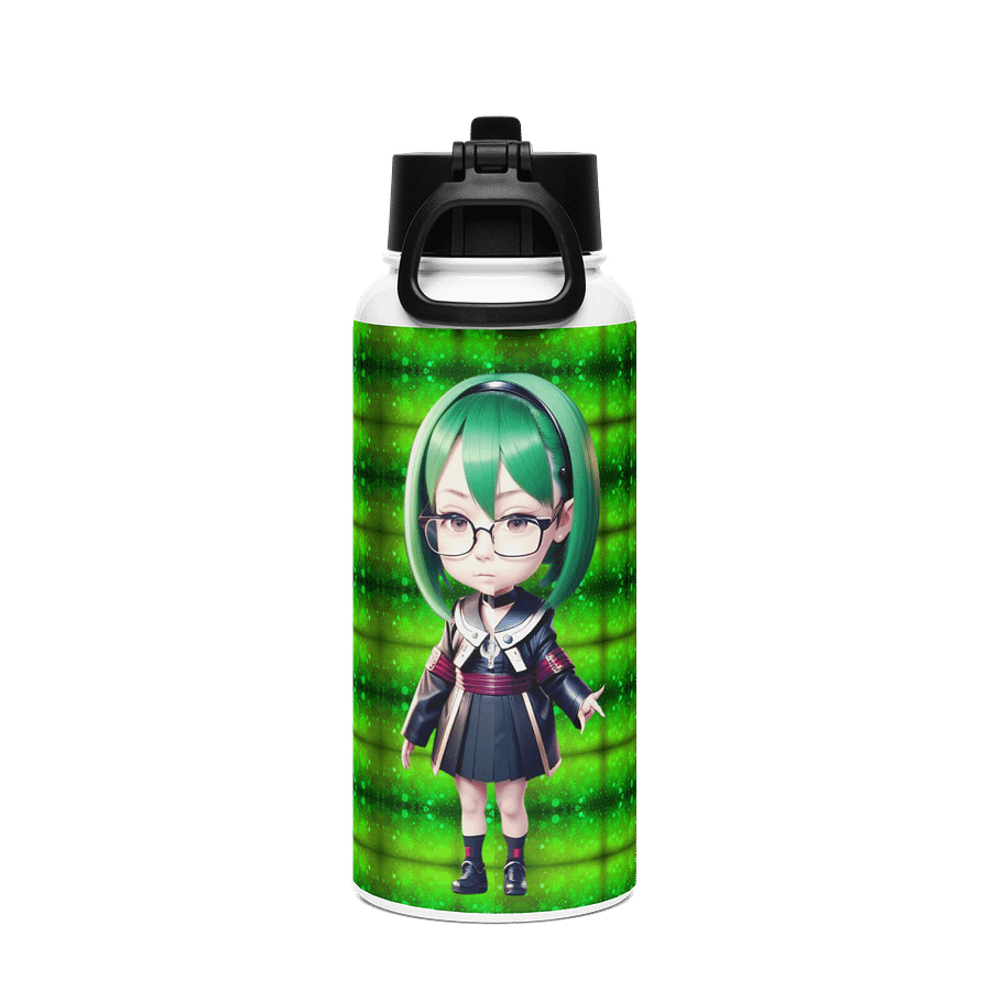 (GREEN CHIBI) K Stainless Steel Water Bottle with a Straw Lid product image (2)