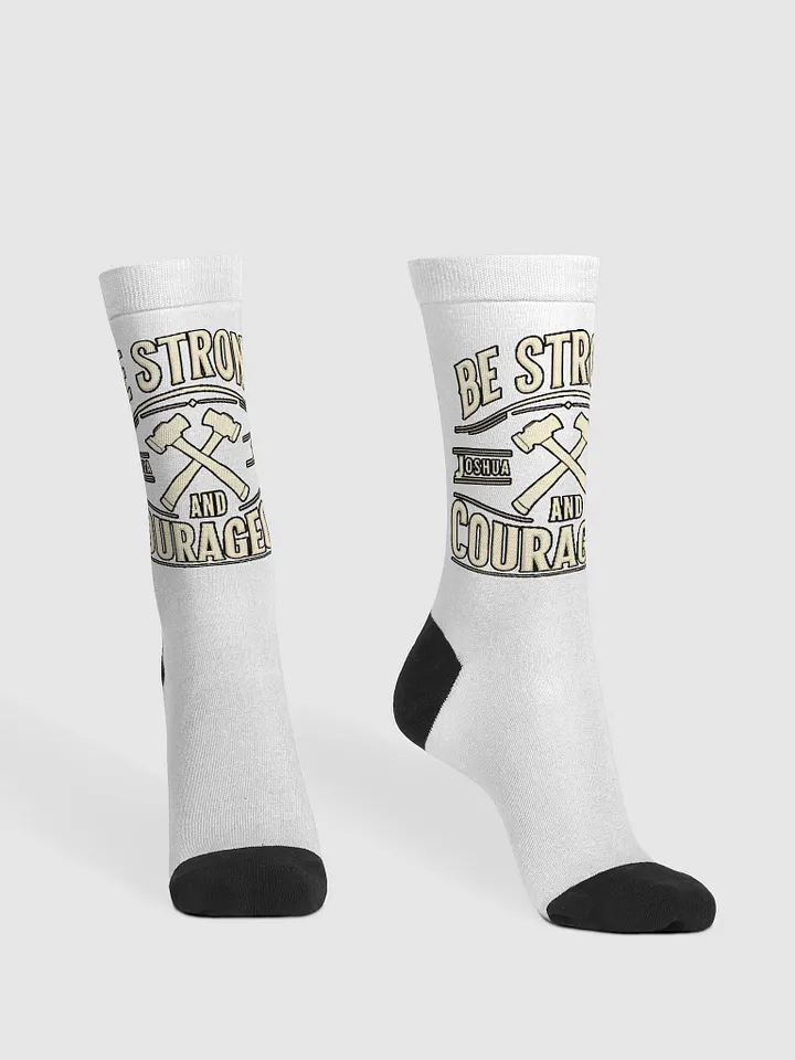 Be Strong and Courageous Crew Socks product image (2)