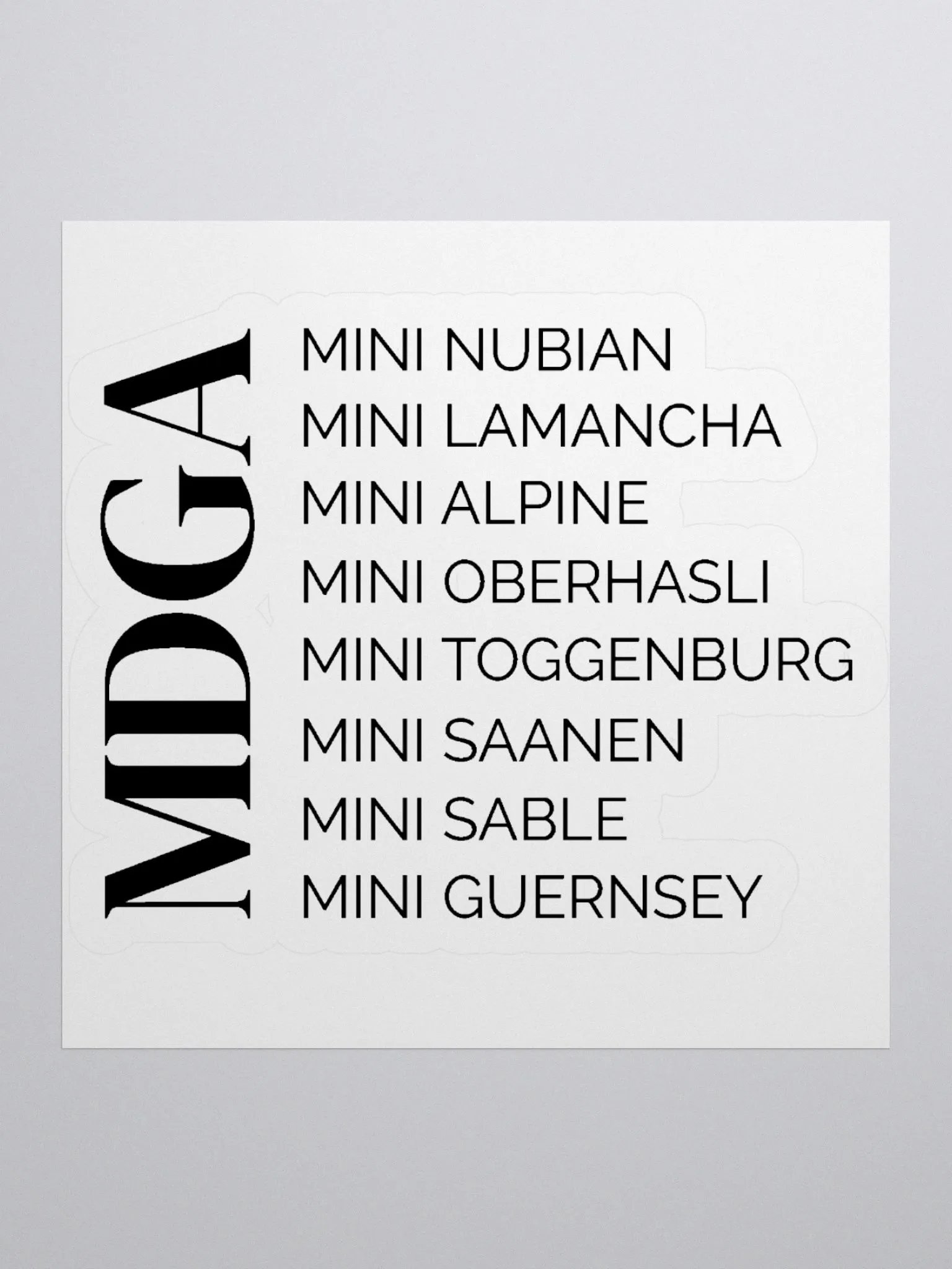 MDGA Breeds sticker product image (1)