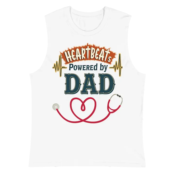 Heartbeats Powered by dad Muscle Tank product image (2)