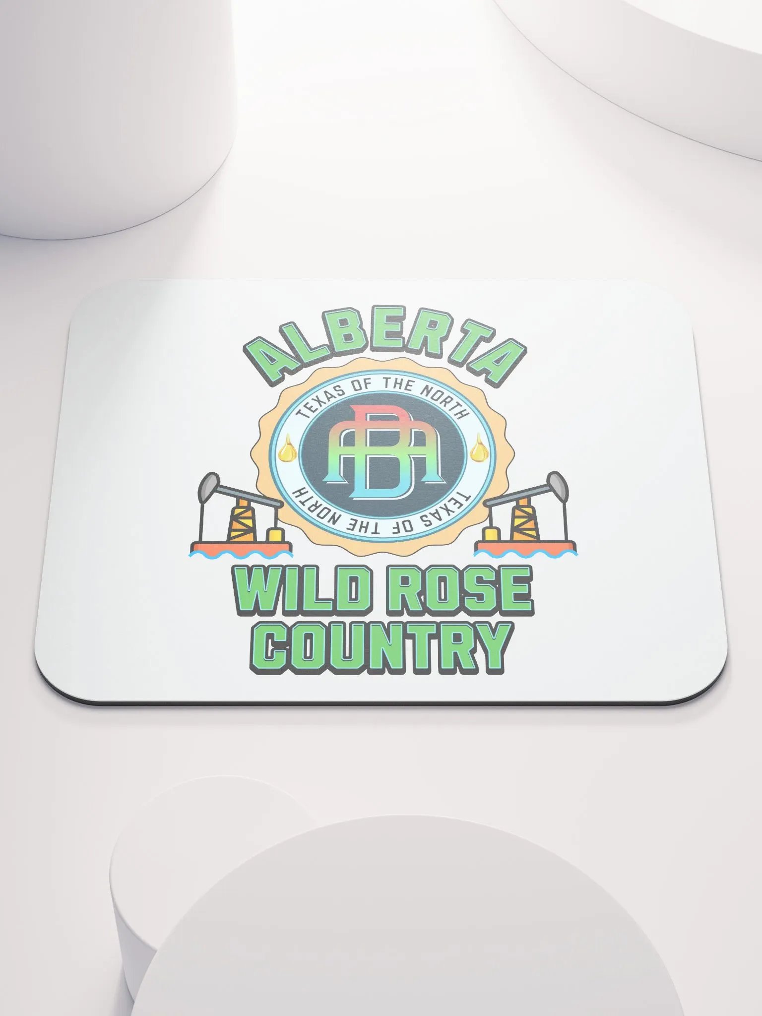 Alberta Wild Rose Country Emblem Mouse Pad product image (2)