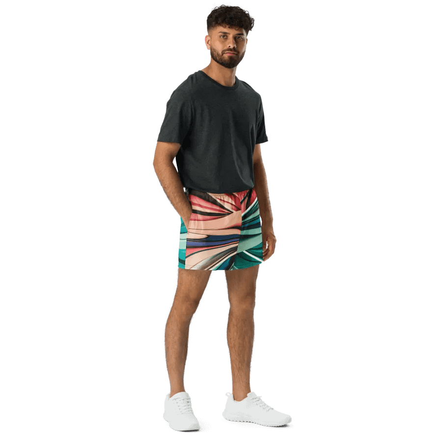 Abstract Geometric Unisex Athletic Shorts in Vibrant Colors (XS-3XL) product image (11)
