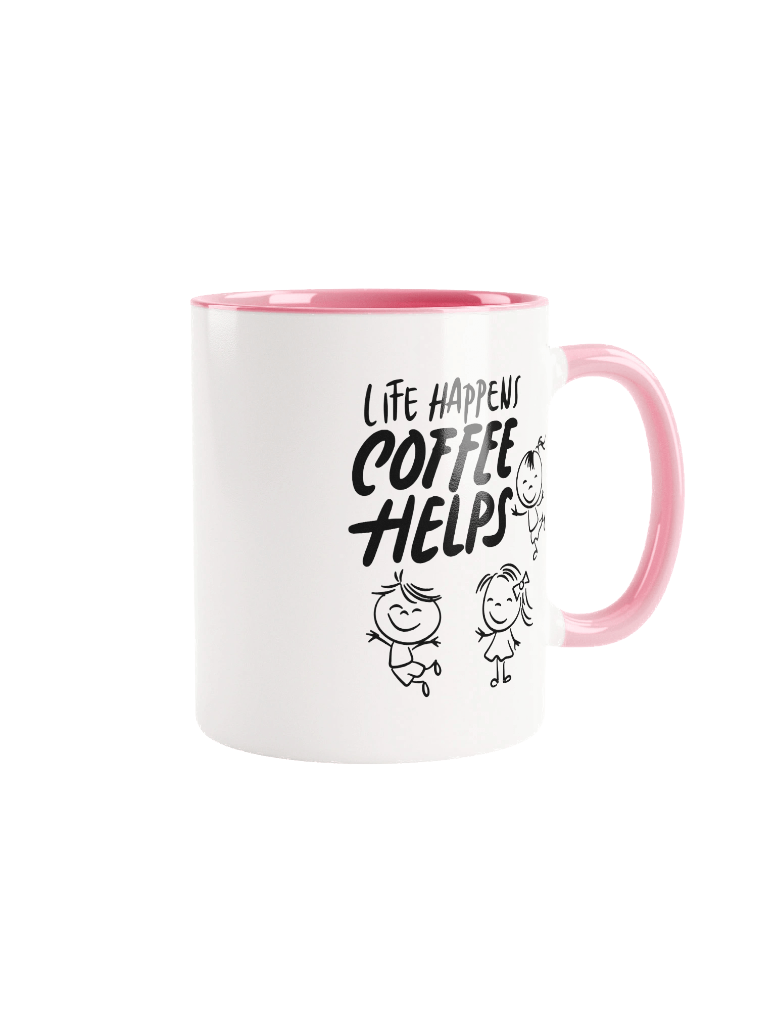 “Life Happens, Coffee Helps” Cute Kids Doodle Mug product image (2)
