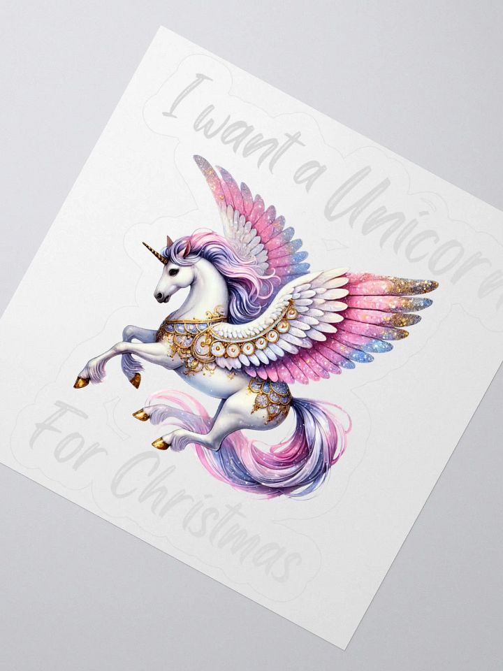 Unicorn Wonderland Christmas Kiss Cut Stickers - Silver product image (2)