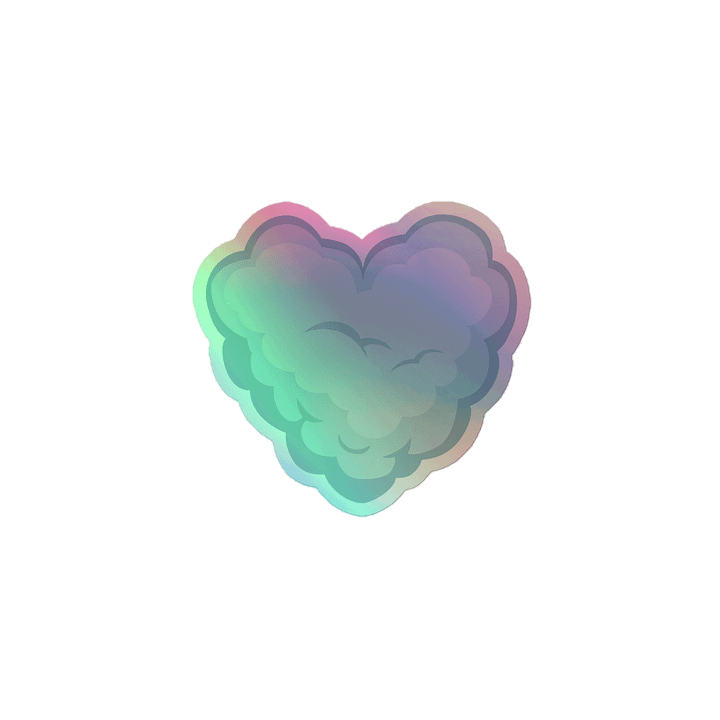 Holographic Cloud Heart Sticker product image (1)