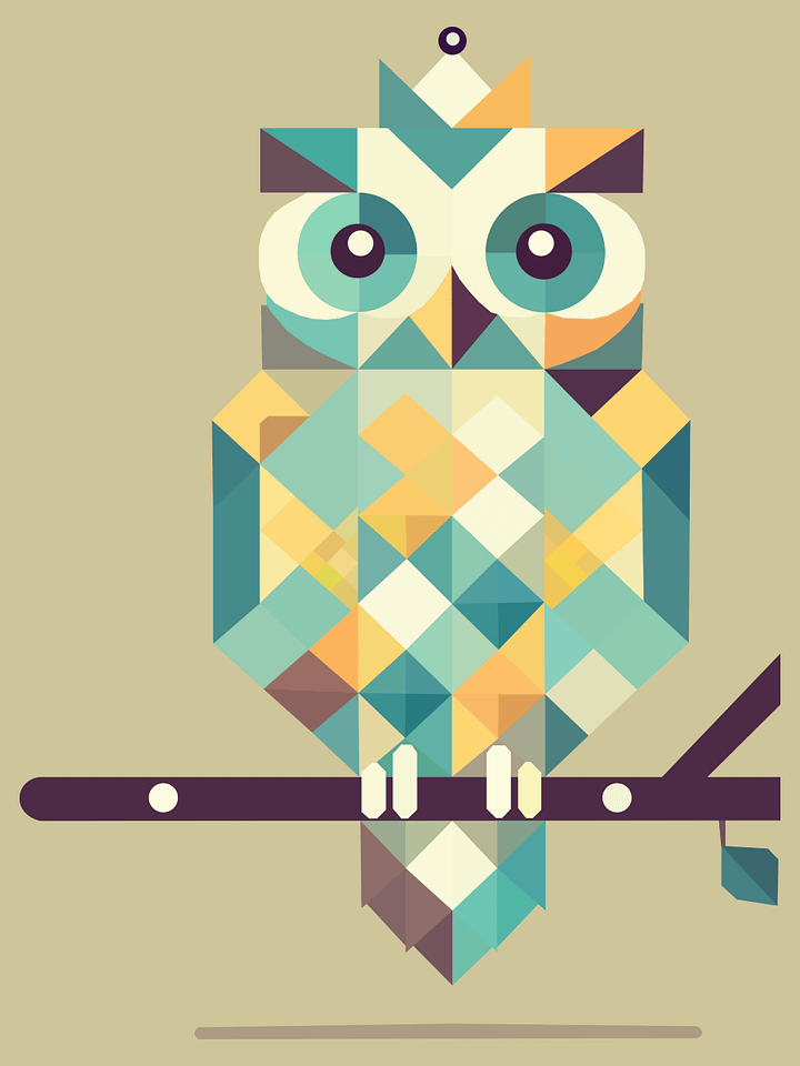 Free Geometric Owl PNG Art - Transparent Background, Low Poly Bird Illustration product image (2)