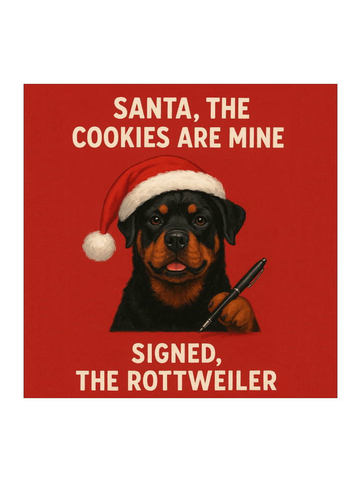 Santa Rottweiler Kiss Cut Stickers product image (1)