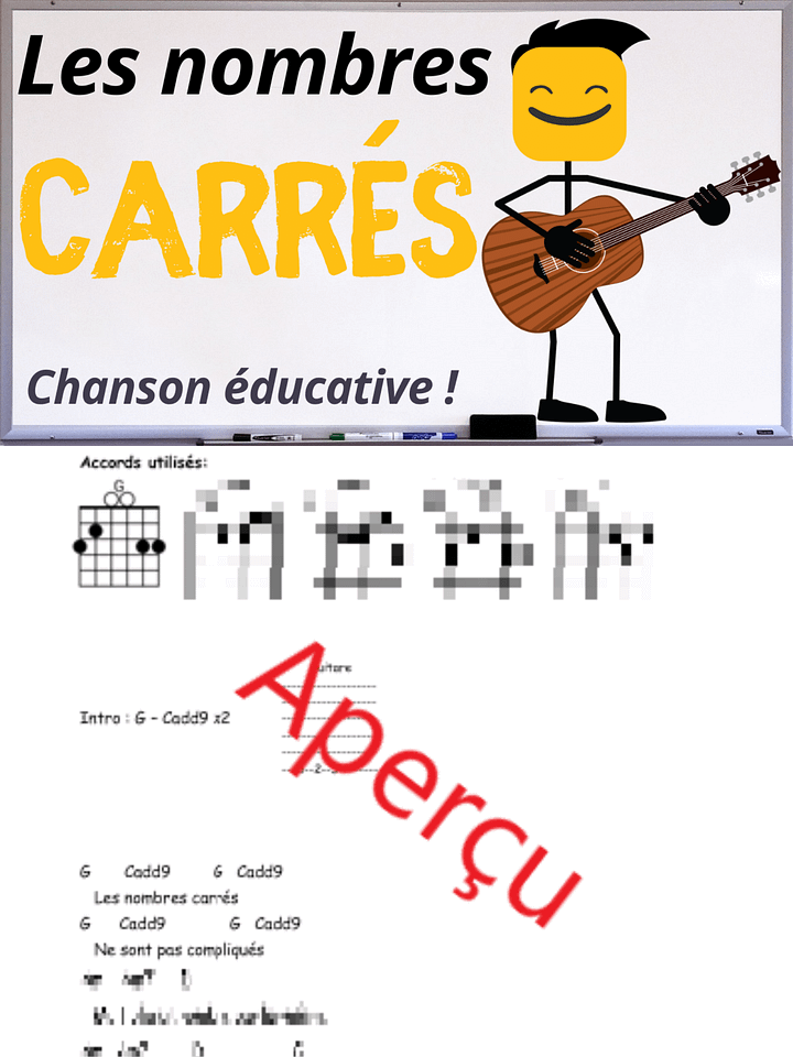 Les nombres carrés - Accords de guitare product image (1)