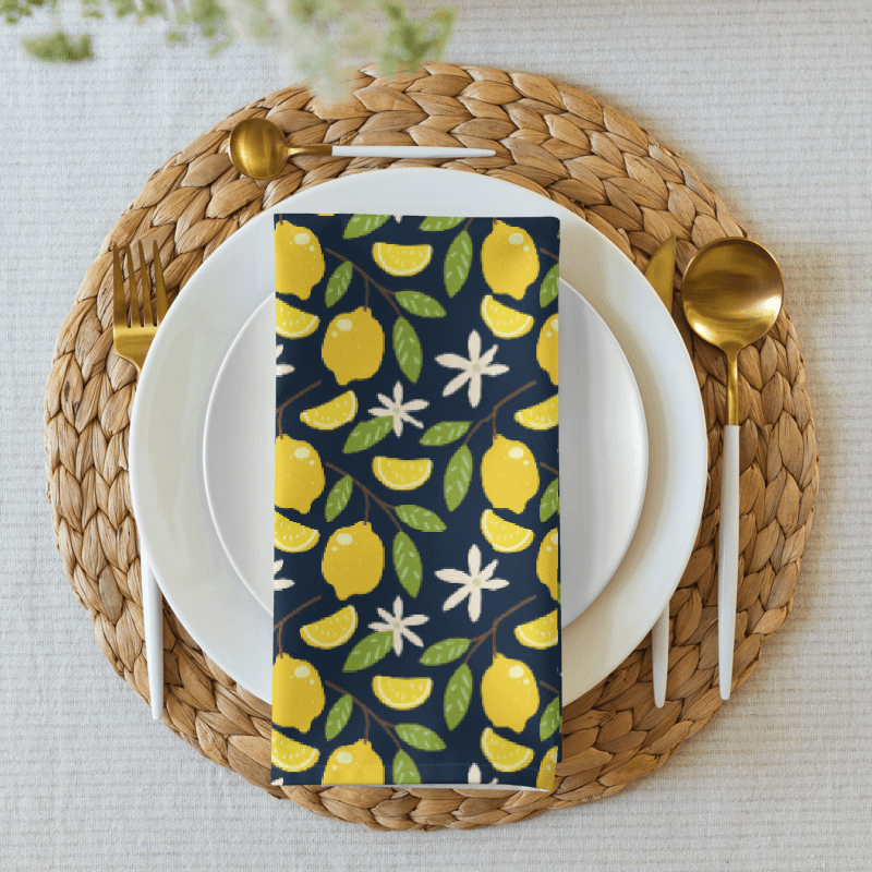 Lemon Print Cloth Napkin Set (4) | Bright & Cheerful Table Accent product image (1)