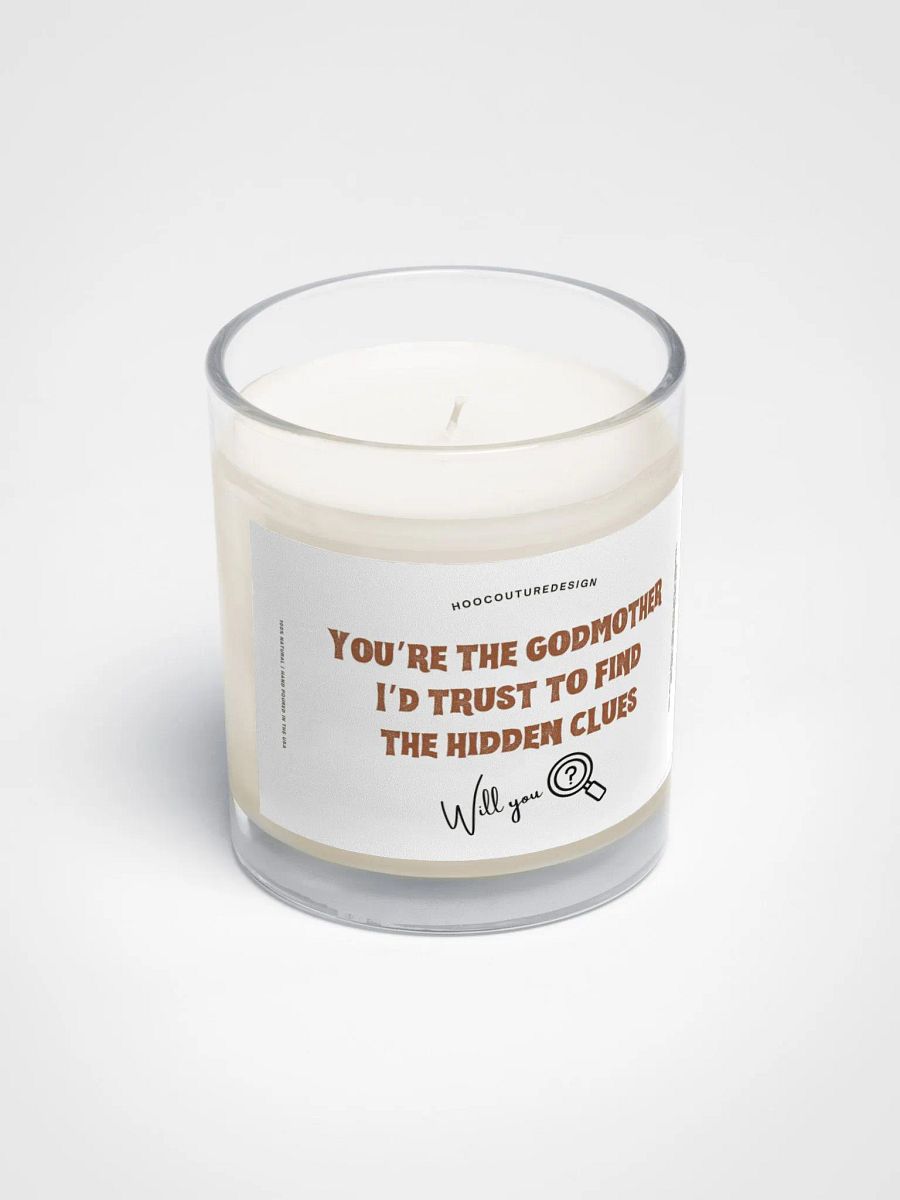 Funny gift for a godmother - Hidden clues - Soy wax vegan candle product image (3)