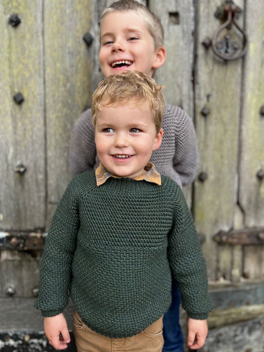 HERRINGBONE MOSS CHILD SWEATER CROCHET PATTERN product image (4)