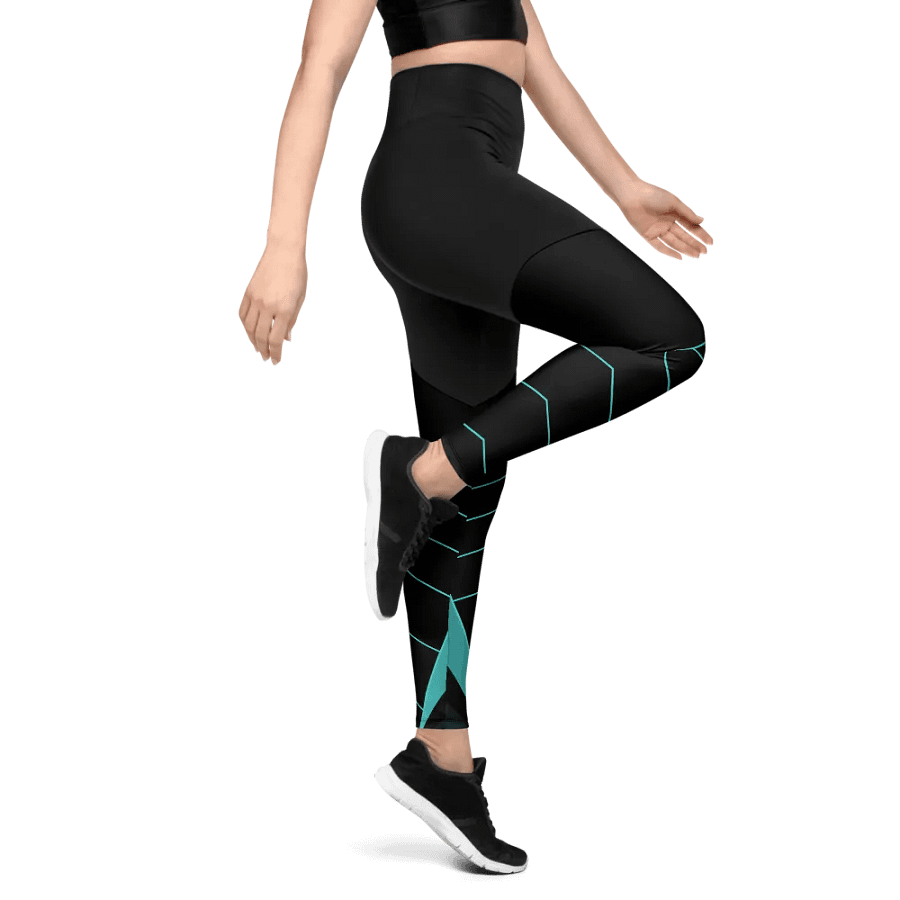DREADFANG Black/Blue Sports Leggings product image (8)