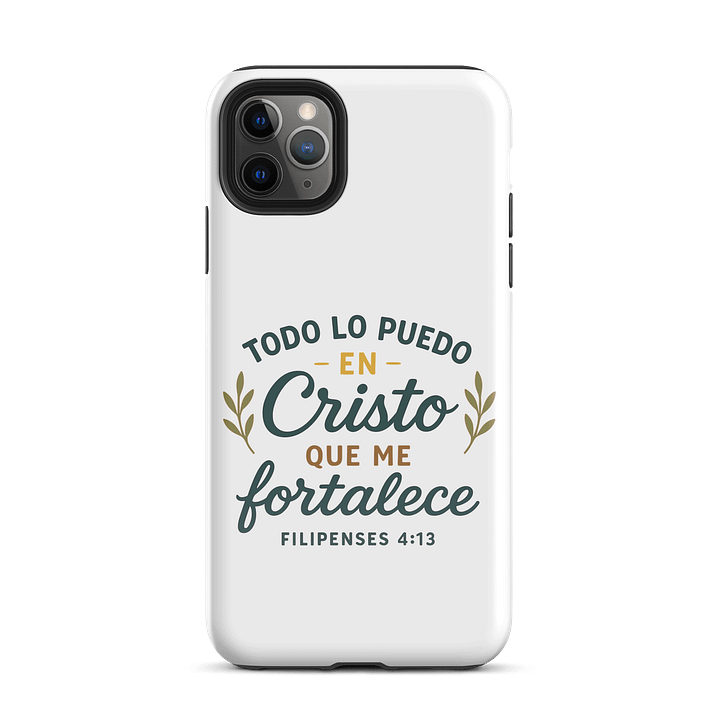 Tough iPhone Case – “Todo lo puedo en Cristo” – Spanish Christian Design product image (2)