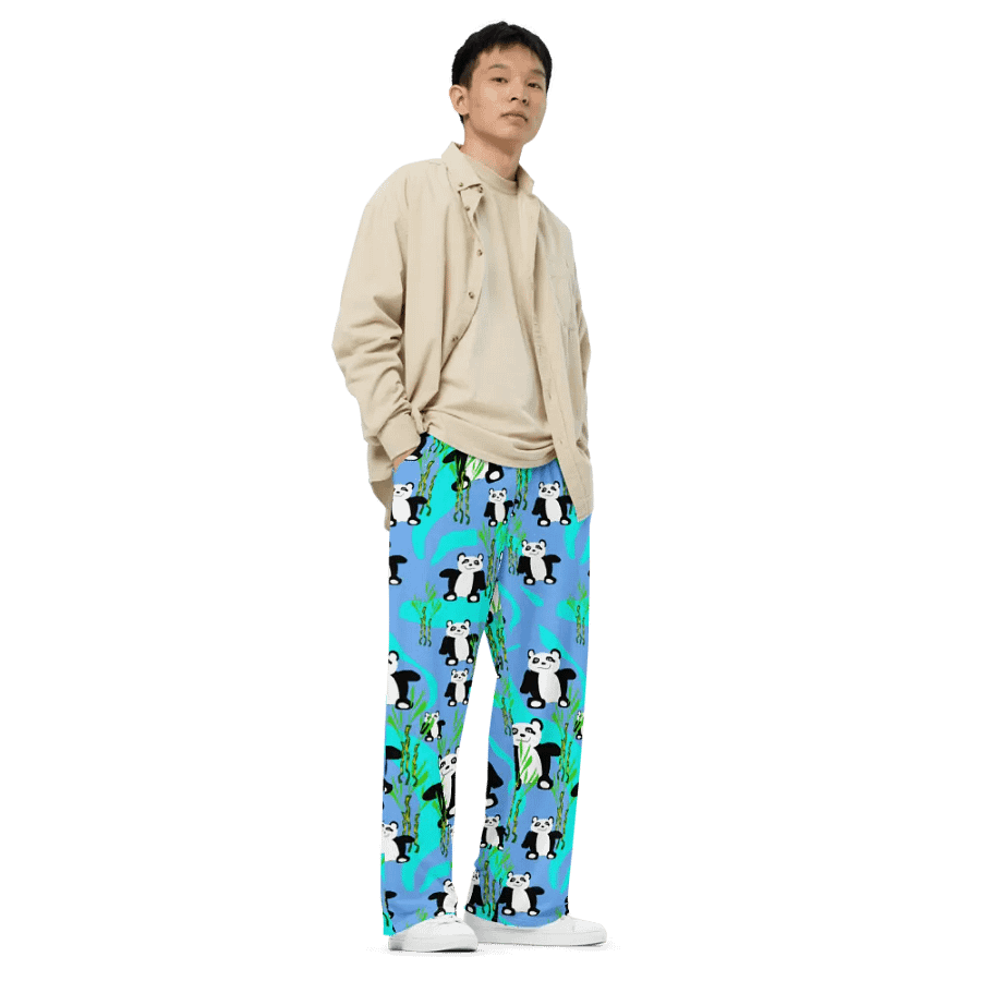 Panda Bears Pattern Wideleg Pants product image (8)