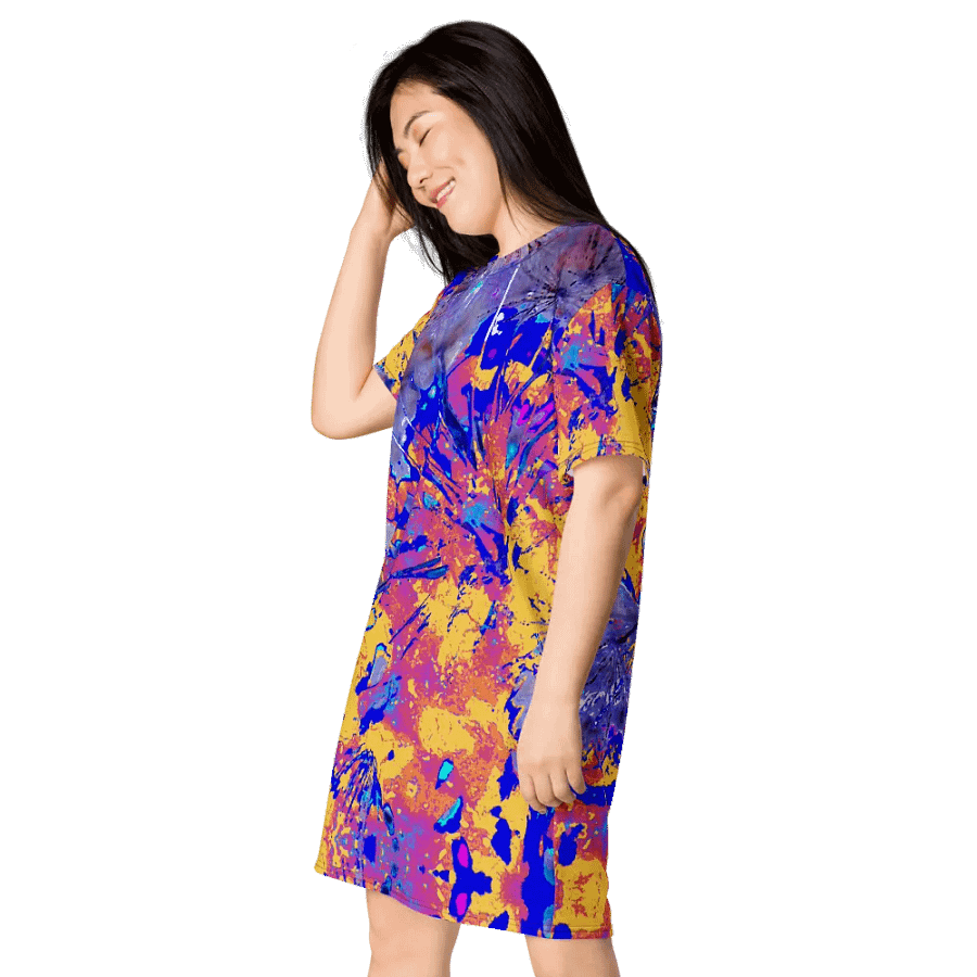 Vibrant Abstract Dandelion Seeds Ladies T Shirt Dress product image (4)