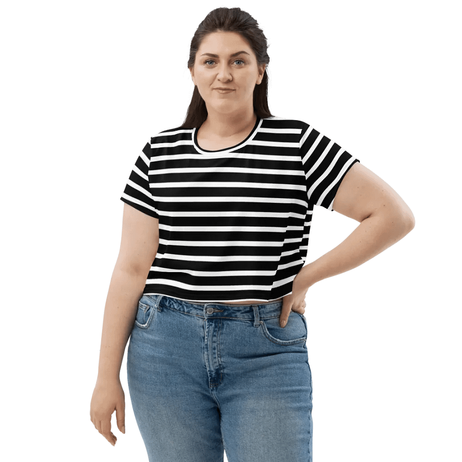 Black & White Stripes Crop Top product image (11)
