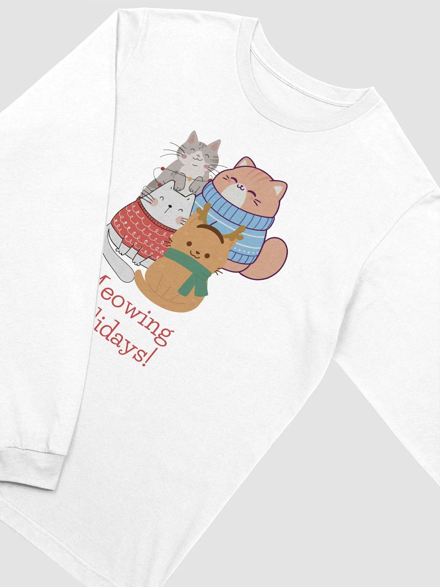Meowing Holidays Cute Christmas Winter Vibes Cats Super Soft Long Sleeved Shirt product image (10)