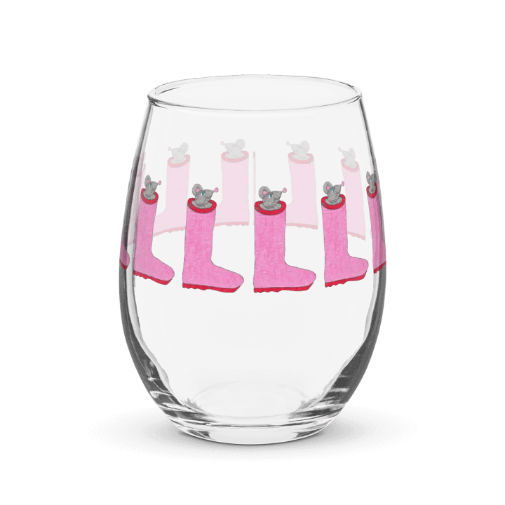 Rain boot mouse Stemless Wine Glass product image (1)