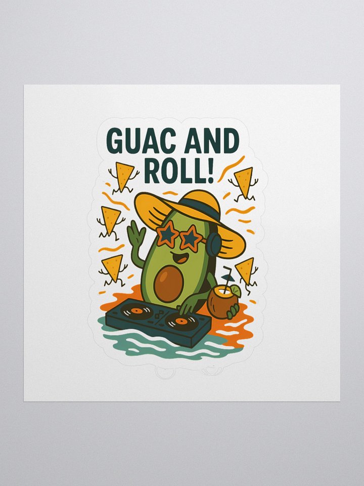 Guac & Roll Avocado DJ Kiss Cut Stickers product image (1)
